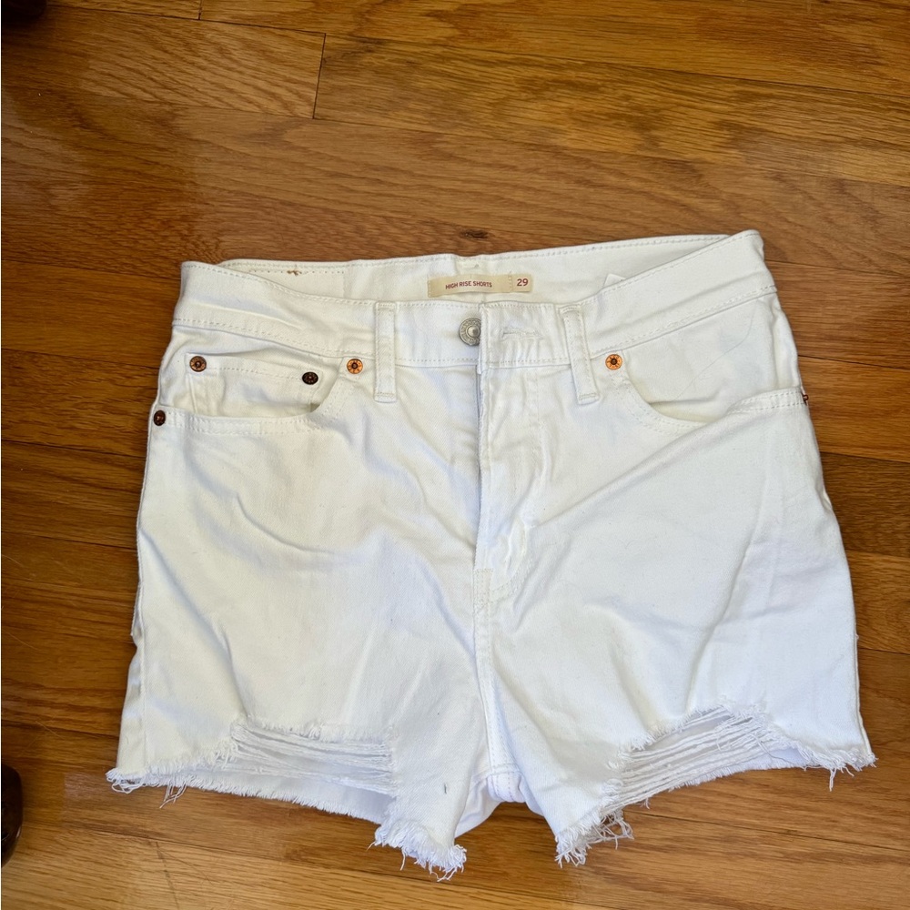 Levi Women's White Denim Shorts